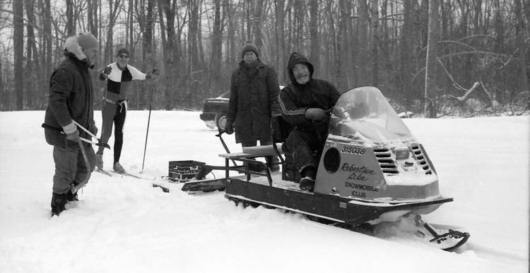 Members prepare course at Links O'Tay following 1998 ice storm